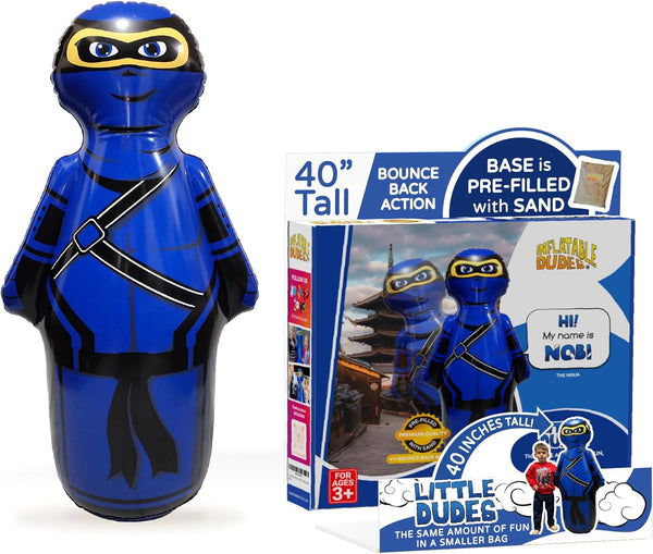 Small Ninja 40 Inches Kids Punching Bag, Filled Bop Bag for Indoor Outdoor Fun