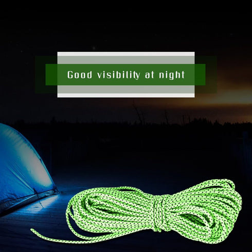 Tent Rope - Outdoor Camping High Strength Polyester Reflective Guyline Cord for Tents and Accessories