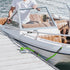 Obcursco 4FT Bungee Dock Lines, Boat Dock Rope, Jet Ski Accessories with 316 Stainless Steel Clip (2 Pack, Black)