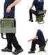 12.2" Depth,12.6" LEADALLWAY Fishing Chair with Cooler Bag Compact Fishing Stool Foldable Small Hunting Chair Seat Seat