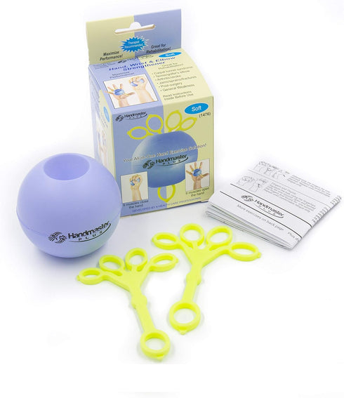 Physical Therapy Hand Exerciser - Forearm Exerciser with Stress Relief Ball - Finger Strengthener, Purple