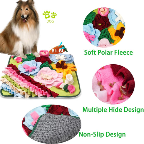 Snuffle Mat for Dogs, Pet Slow Feeding Mat, Interactive Puzzle Toys for Small, Medium, Large Dogs, Encourages Foraging