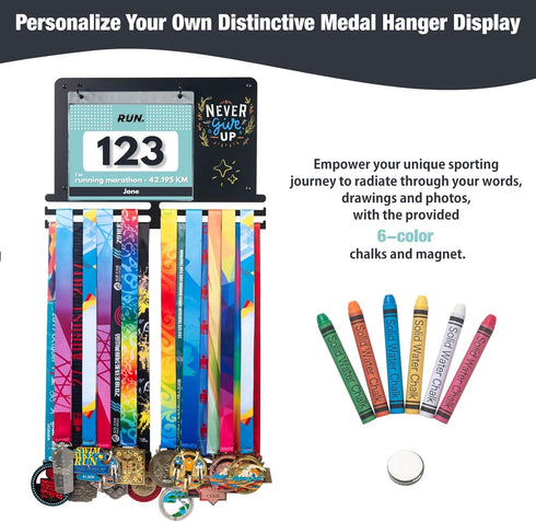 BYondPulse 40 80 Medal Hanger Display, Race Medal Holder Wall Hanger, Race Medal Display, Medal Holder | Holds Medals