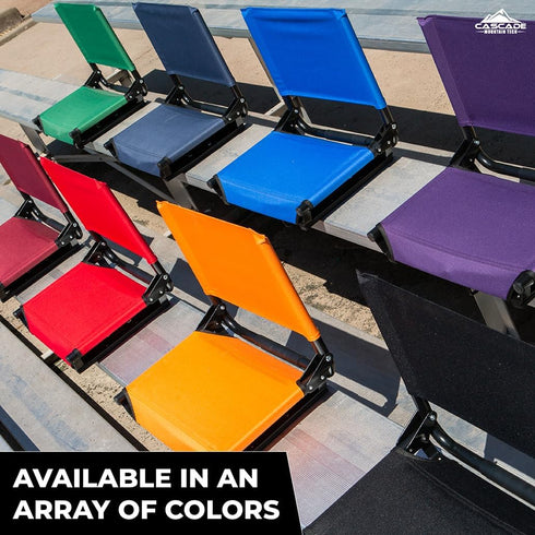 17" Cascade Mountain Tech Stadium Seat - Lightweight, Portable Folding Chair for Bleachers and Benches - Navy