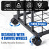 TOBWOLF Large Garage Ball Storage Rack with Wheels, Sports Equipment Organizer Rolling Ball Storage Cart, Freestanding