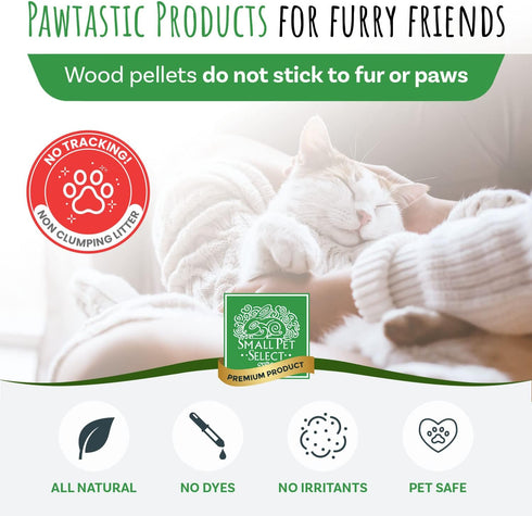 Small Pet Select Premium Pine Pelleted Cat Litter, 25 lbs, Non-Clumping, Low Dust, Non-Tracking, Made in USA