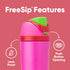 Owala Kids FreeSip Insulated Stainless Steel Water Bottle with Straw, BPA-Free, 16 oz, All the Berries