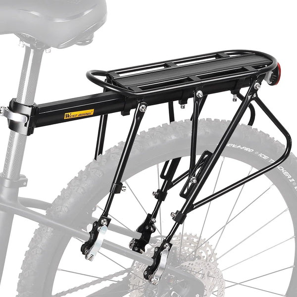 HONGYEA Bike Cargo Rack, 220 Lbs Load, Adjustable Aluminum Alloy Waterproof Rear Rack for MTB, Ebikes, Road Bike