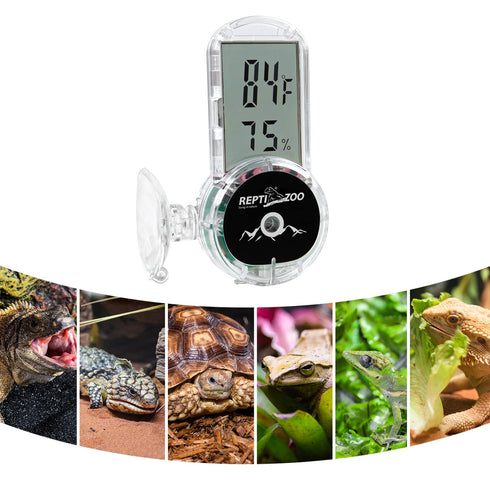 REPTI ZOO Upgraded Digital Reptile Thermometer Hygrometer, Pet Temperature and Humidity Gauge