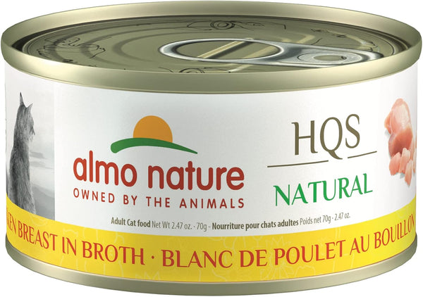 Almo Nature HQS Natural Chicken Breast in Broth Grain Free Wet Canned Cat Food (24 Pack of 2.47 oz Cans)