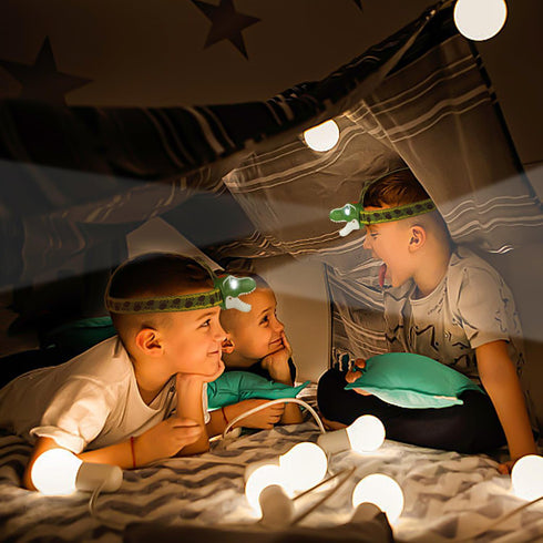 TIGTECGAME Dinosaur Headlamp - T-Rex LED Flashlight for Kids, Camping Gear, Gift for Toddlers, Boys, Girls, Adults