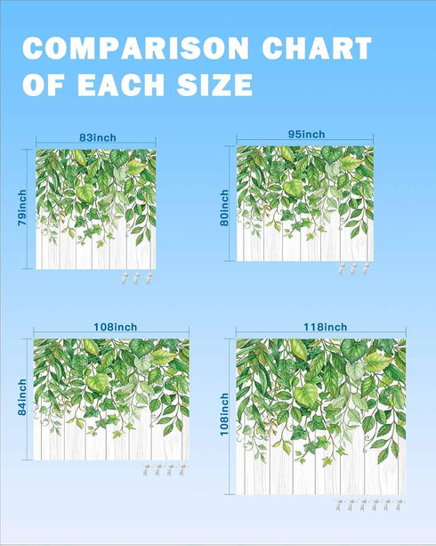 ZFUNCING 108x84in Watercolor Green Leaves Farm Wood Outdoor Waterproof Sandproof Picnic Blankets with Stakes