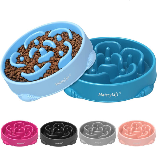 MateeyLife Large Slow Feeder Dog Bowls, 2PCS Anti-Choking Puzzle Bowls, Non-Slip for Large Breeds, 4 Cups