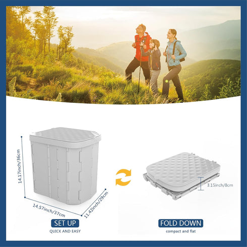 Hapoon Portable Camping Toilet for Adults XL Portable Folding Toilet with Lid,Travel Portable Potty for Adults,Porta