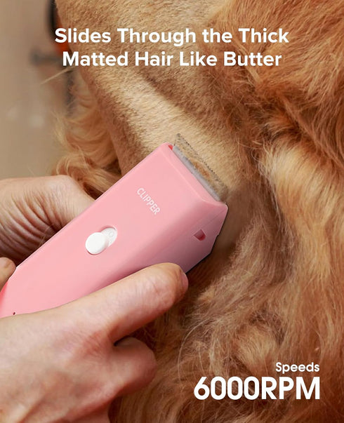 Trimmer Pet Clippers for Dog Hair Grooming Low Noise, Rechargeable Cordless Cat Shaver with Ceramic Blade,Portable Pet