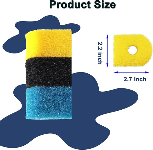 Aquarium Filter Replacement Sponge, Including 4 x Coarse, 4 x Fine & 4 x Black Sponge