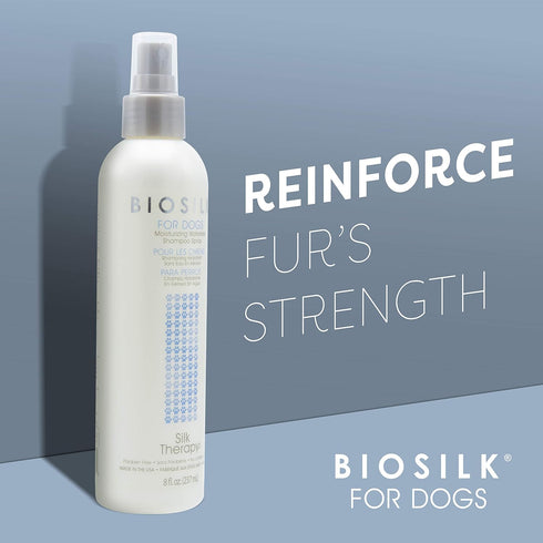 8 oz 8 BioSilk for Dogs Silk Therapy Deep Moisture Waterless Shampoo Spray, | Best Waterless Shampoo Spray for All Dogs