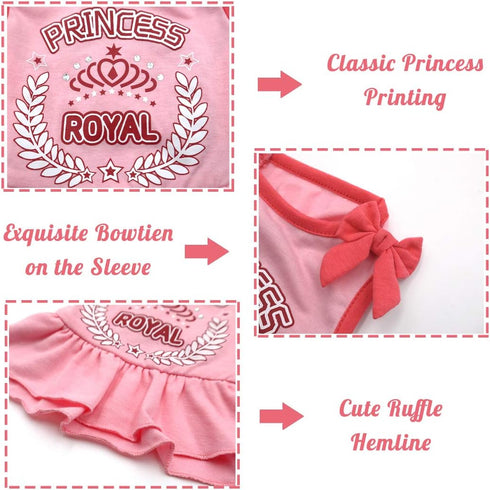 KYEESE Dog Princess Dress, Pink with Bowtie, Pet Dress for Small Dogs