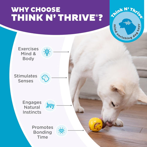 Outward Hound by Planet Dog Nooks Happiness Treat Dispensing Dog Toy - Small, Yellow, Smiley Face