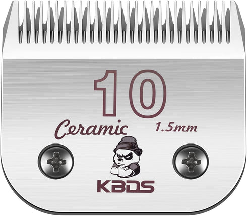 Detachable Ceramic Pet Clipper Blades - Size-10 Blade Compatible with Most Andis, Oster, Wahl A5 Clippers