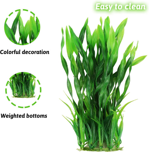 Aquarium Plants 20pcs, Fish Tank Decor Green Artificial Decorations for Household and Office Aquarium Simulation