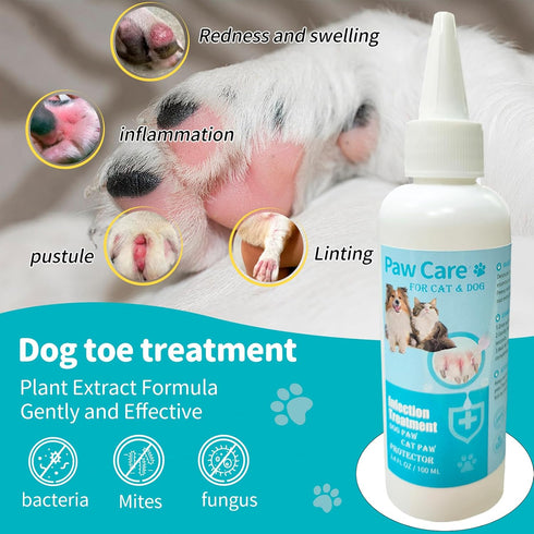 Treatment,3.4oz Dog Paw Cleaner, Paw Cleaner for Dogs, Dog Licking Paws Dog Paw Cleaning Solution, Dog Foot Cleaner, No