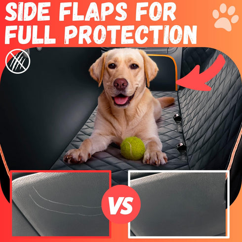 Dog Car Seat Cover - Durable Waterproof Hammock for XL Cars, SUVs & Trucks, Scratchproof Protection Against Dirt and