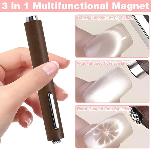 CANIPHA 3 1 1pcs 5pcs In Cat Eye Nail Magnet Multifunctional Cat Eye Gel Polish Nail Tool with Extra Square Magnet
