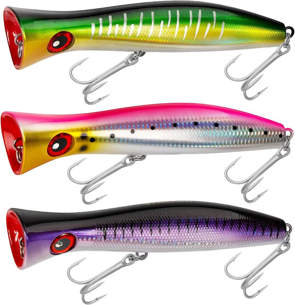 THKFISH Topwater Fishing Lures, Saltwater Popper Lures with Strong Hook