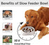 MateeyLife Slow Feeder Dog Bowls, Anti-Choking Puzzle Dog Food Bowls, Non Slip Interactive Dog Feeding Bowls Slow Down Eating, Bloat Stop Maze Dog Dishes Dog Feeder for Small Medium Large Breeds Gray