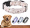 Adjustable Dog Collar for Medium & Large Dogs with Flowers Cotton Padded Pattern, Strong and Durable