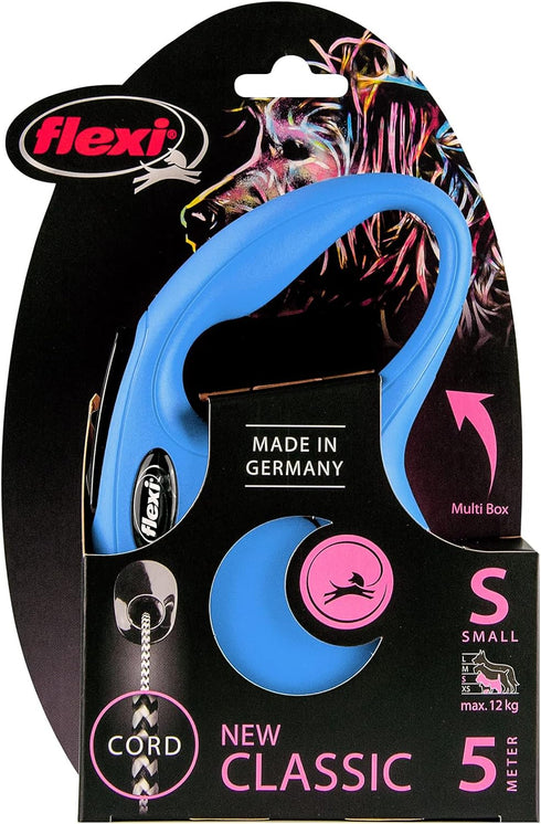 Flexi New Classic Retractable Lead Cord - Small, Blue, Multi
