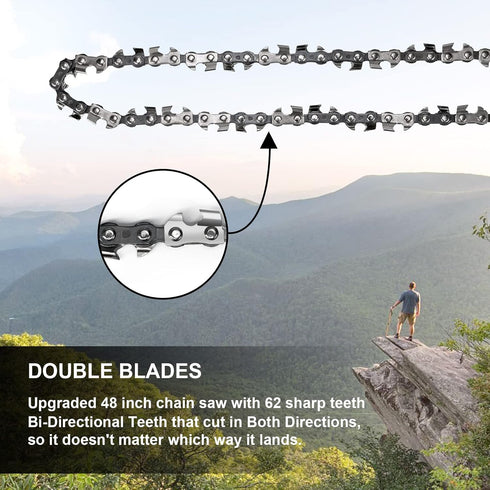 Premium 48 Inch High Limb Rope Saw with Two Ropes, 62 Sharp Teeth Blades, Best Folding Pocket Chain Saw