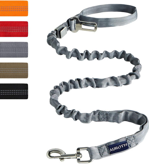 AUROTH Dog Leash for Large Dogs, Heavy Duty Bungee No Pull Leash, Grey Training Leash for Medium Large Breeds, 6FT/4.5FT