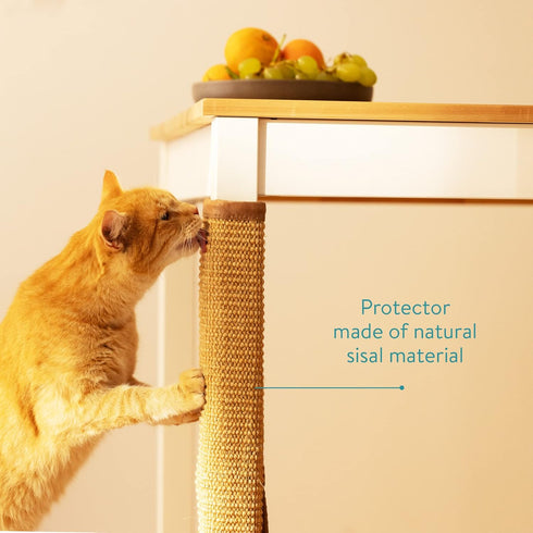 Navaris Table Leg Cat Scratcher, Sisal Scratching Mat Protector for Furniture Legs, 23 5/8" x 9 7/8"