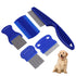 5 Pieces Dog Tear Stain Remover Combs, Pet Grooming Flea Combs, Double Sided Care Comb for Kittens Puppies (Blue)