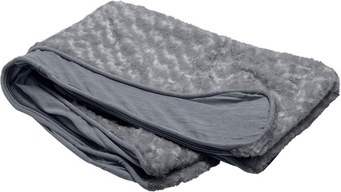 Furhaven Replacement Dog Bed Cover, Ultra Plush Faux Fur & Suede Contour Luxe Lounger, Machine Washable - Gray, Jumbo