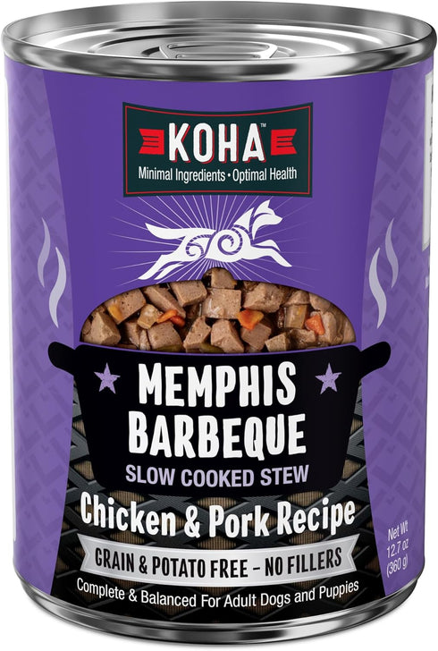 KOHA Memphis BBQ Stew for Dogs with Chicken and Pork, High Protein
