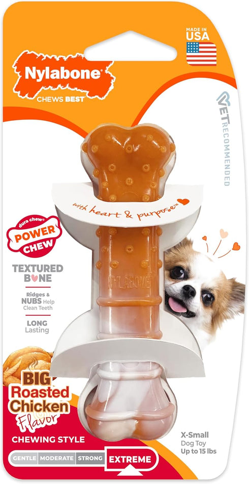 70th 15 lbs (1 Count) Nylabone Limited Edition Birthday Textured Bone Power Chew Toy for Dogs, Durable & Tough Dog Toys