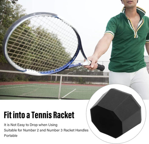 Tennis Racket Silicone End Cover, Light Weight Polygon Butt End Cover for Gymnasium Racket Accessories