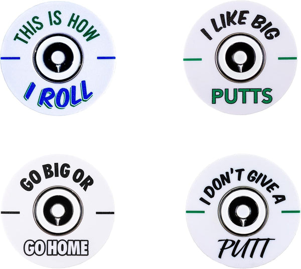 Izzo Golf in Your Face Oversized Ball Markers, Funny Dual Golf Accessory, White