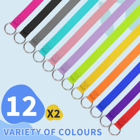 HOMIMP Slip Lead Dog Leash, 6 FT, 24 PCS Bulk Colors, Heavy Duty Nylon for Small Medium Large Dogs, Training