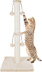 Dimaka 29'' Cat Scratching Post with Natural Sisal Rope and 4 Teasing Toy Balls for Large Cats (Beige)