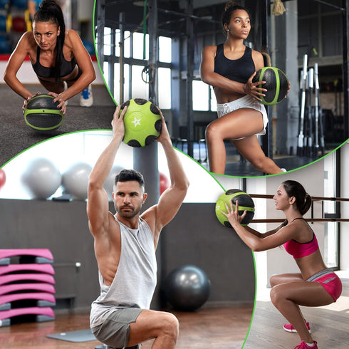 Yes4All 6/8/10/12LBS Medicine Ball with Dual Texture Grip, Weighted Medicine Ball for Workouts Exercise Balance