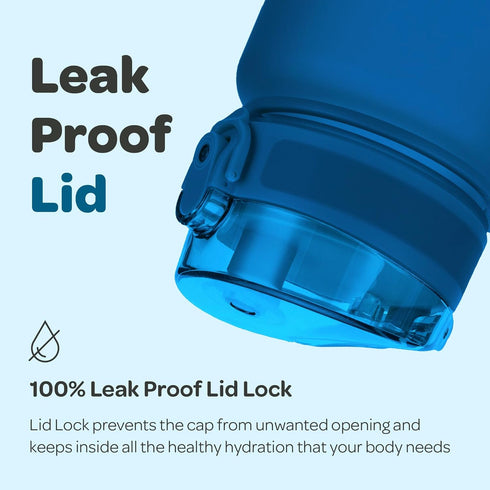 Hydracy Water Bottle with Time Marker - Large BPA Free Leak Proof Gym Bottle with Fruit Infuser for Fitness