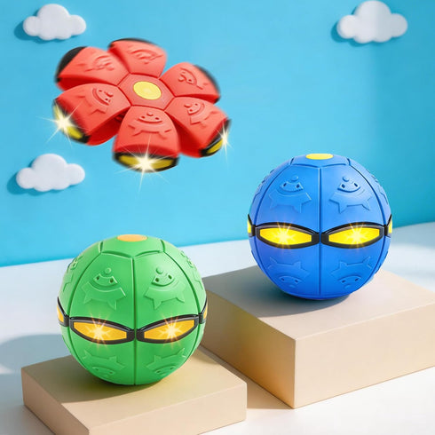 FZHZVVZPY 3 Pack 6 Magic Bouncing Pop Up Balls with LED Lights for Kids, Dual Form Meta Ball Transforming Design