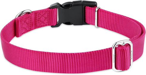 Hyhug Pets Solid Color Classic Regular Heavy Duty Basic Collar for Small Dogs, Unique Design Adjustment Triglide Slide