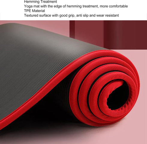 Soundproof Yoga Mat — Thick Non-Slip Sports Yoga Mat for Dancing, Hemmed Black