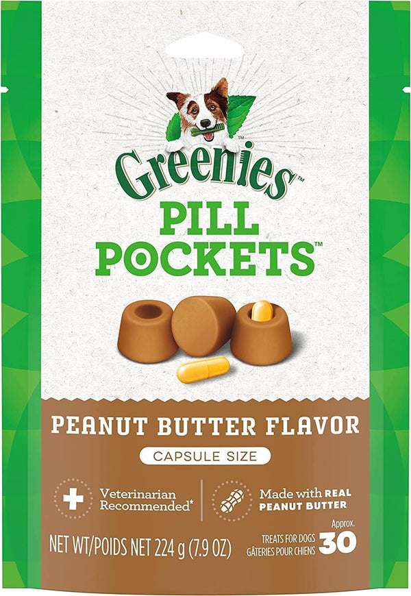 Pill Pocket Dog Treats, Peanut Butter, 7.9-oz, Pack of 4
