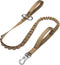EXCELLENT ELITE SPANKER Tactical Bungee Dog Leash - Military Adjustable with 2 Control Handles (Coyote Brown)